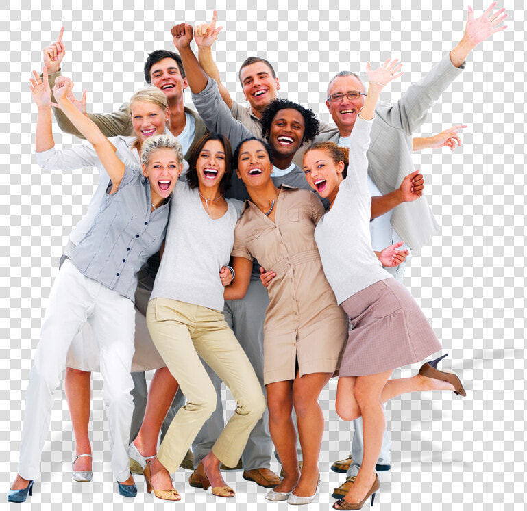 Picture Of A Group Of Happy People Hugging And Cheering   Smart Group Of People  HD Png DownloadTransparent PNG