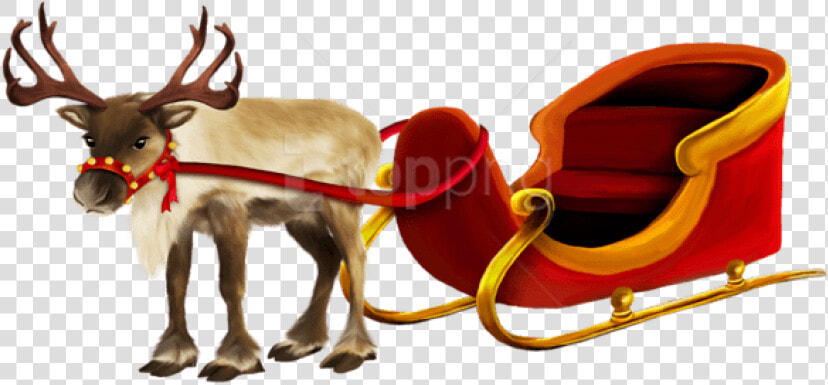 Christmas Reindeer Png   Reindeer And Sleigh Png  Transparent PngTransparent PNG