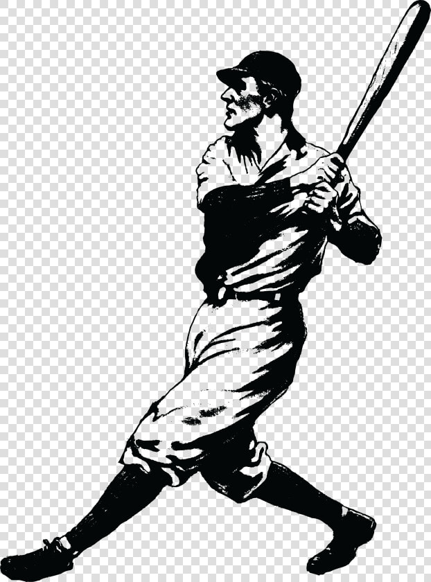 Baseball Batter Clip Arts   Vintage Baseball Player Clipart  HD Png DownloadTransparent PNG