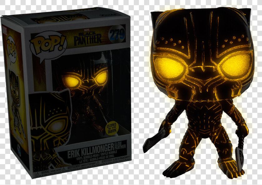 Funko Pop Erik Killmonger Glow Panther  HD Png DownloadTransparent PNG