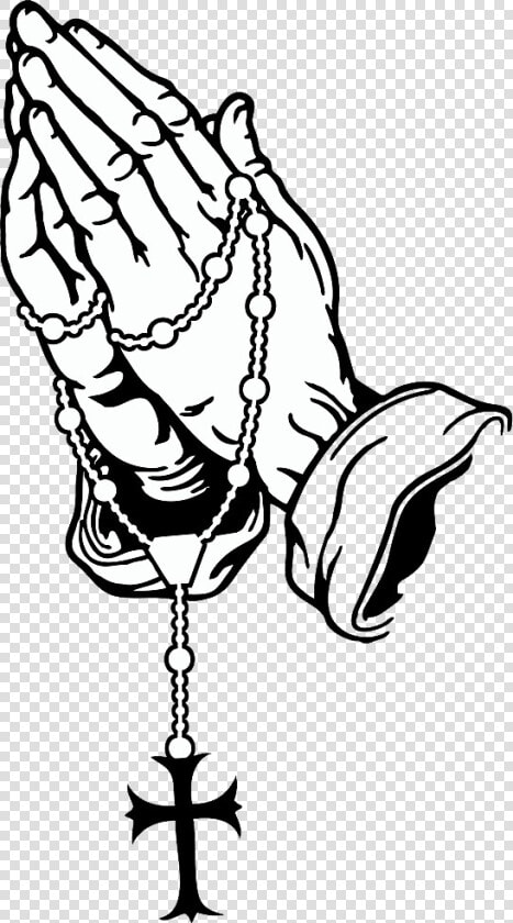 Praying Hands Png   Praying Hands With Rosary Clipart  Transparent PngTransparent PNG