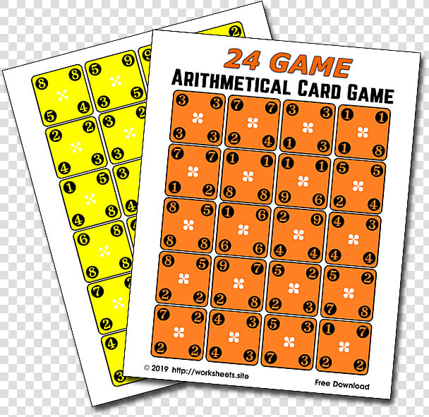 24 Game Printable Cards   Juegos De Operaciones Combinadas  HD Png DownloadTransparent PNG