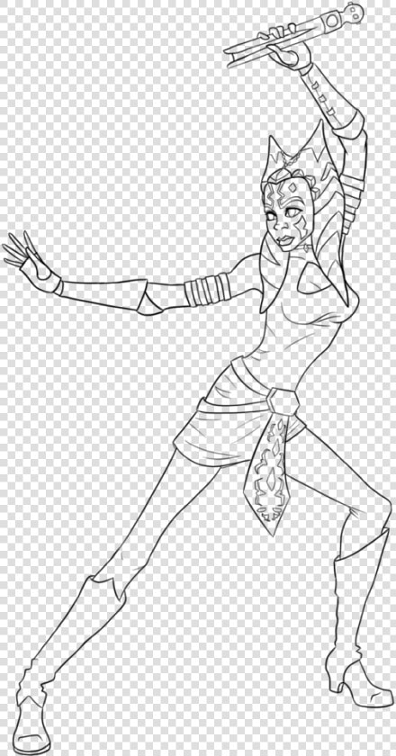 Ahsoka Tano Lineart By Gwencandrawzat D7abczl Coloring   Sketch  HD Png DownloadTransparent PNG