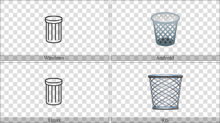 Wastebasket On Various Operating Systems   Html Utf 8 Trash Can  HD Png DownloadTransparent PNG