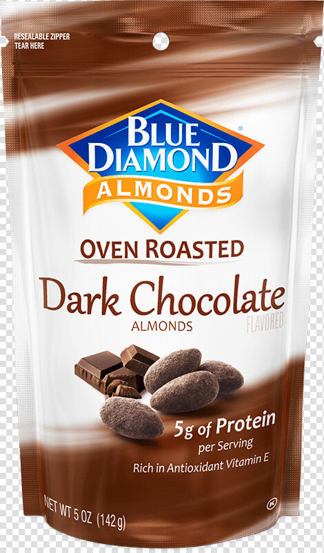 Dark Chocolate Cocoa Dusted Almonds   Blue Diamond Oven Roasted Dark Chocolate Almonds  HD Png DownloadTransparent PNG