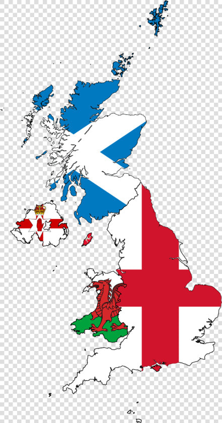 Flag map Of The United Kingdom   Scotland On Uk Map  HD Png DownloadTransparent PNG