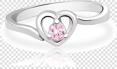 Silhouette Sparkle  Pink Cz Heart Ring   Birthstone  HD Png DownloadTransparent PNG