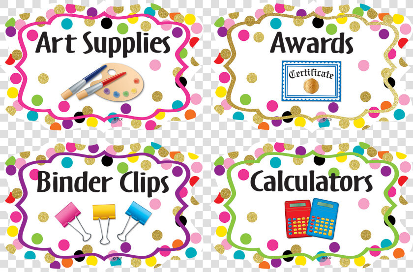 Confetti Supply Labels   Teacher Created  HD Png DownloadTransparent PNG