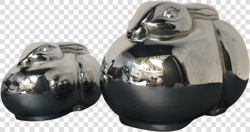 Mikasa Art Deco Chrome Bunnies   Sculpture  HD Png DownloadTransparent PNG