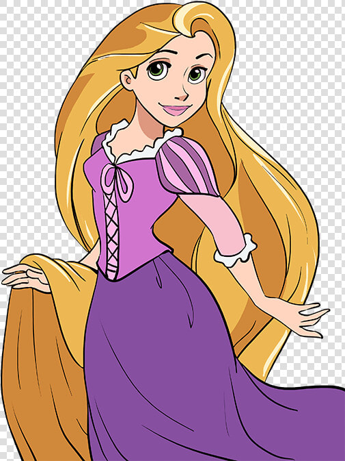 How To Draw Rapunzel From Tangled   Easy Rapunzel Hair Drawings  HD Png DownloadTransparent PNG