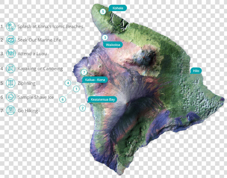 Snorkel Sites On Big Island   Map  HD Png DownloadTransparent PNG