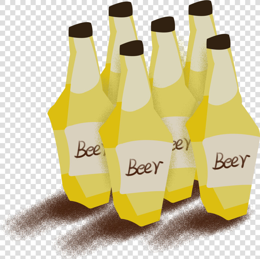 Beer Cartoon Yellow Wine Bottle Png And Psd   Bottle  Transparent PngTransparent PNG