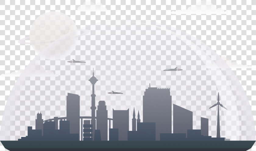 Futuristic City   Skyline  HD Png DownloadTransparent PNG