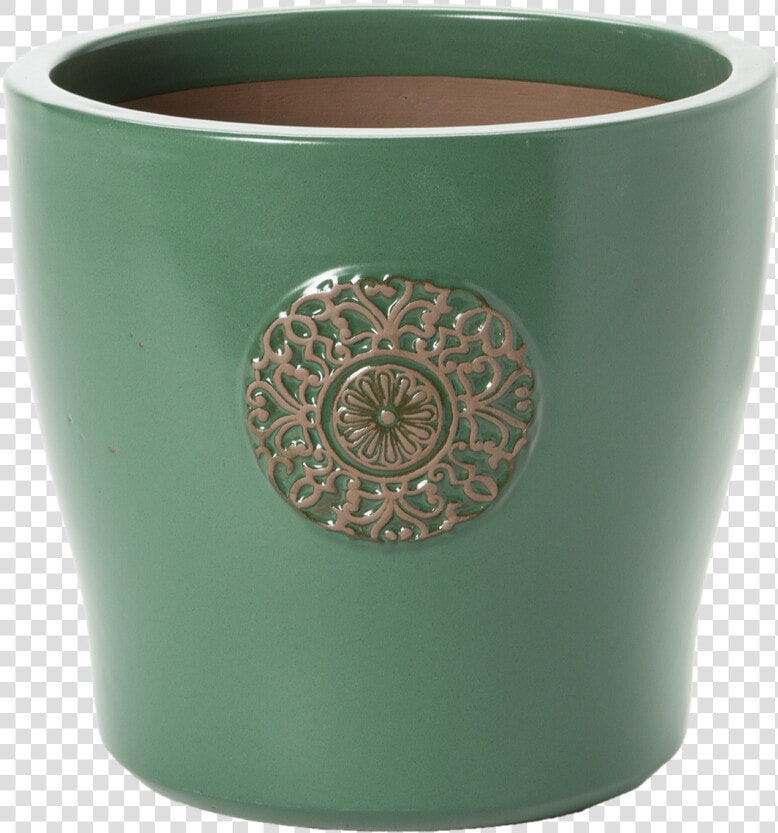 13 X11 H Round Planter W medallion Accent Title 13   Ceramic  HD Png DownloadTransparent PNG