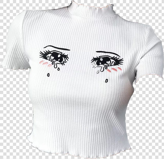  shirt  tshirt  anime  eyes  cry  crying  manga  white  HD Png DownloadTransparent PNG