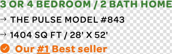 3 Or 4 Bedroom   2 Bath Home  The Pulse Model   Amber  HD Png DownloadTransparent PNG