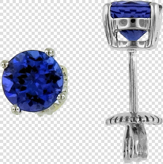 14kt White Gold Round Tanzanite Earrings Ts1088e 15313   Diamond  HD Png DownloadTransparent PNG