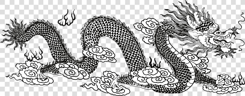 Art serpent monochrome Photography   Asian Dragon Line Art  HD Png DownloadTransparent PNG