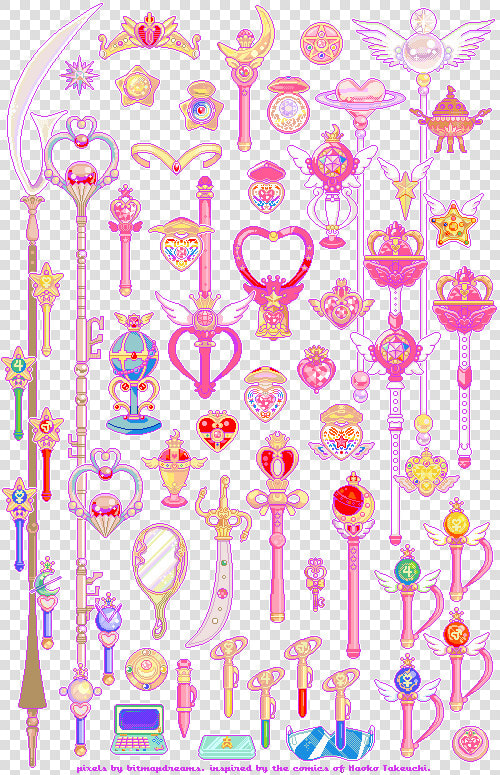 Pixel Art Tumblr   Magical Girls Wands Anime  HD Png DownloadTransparent PNG