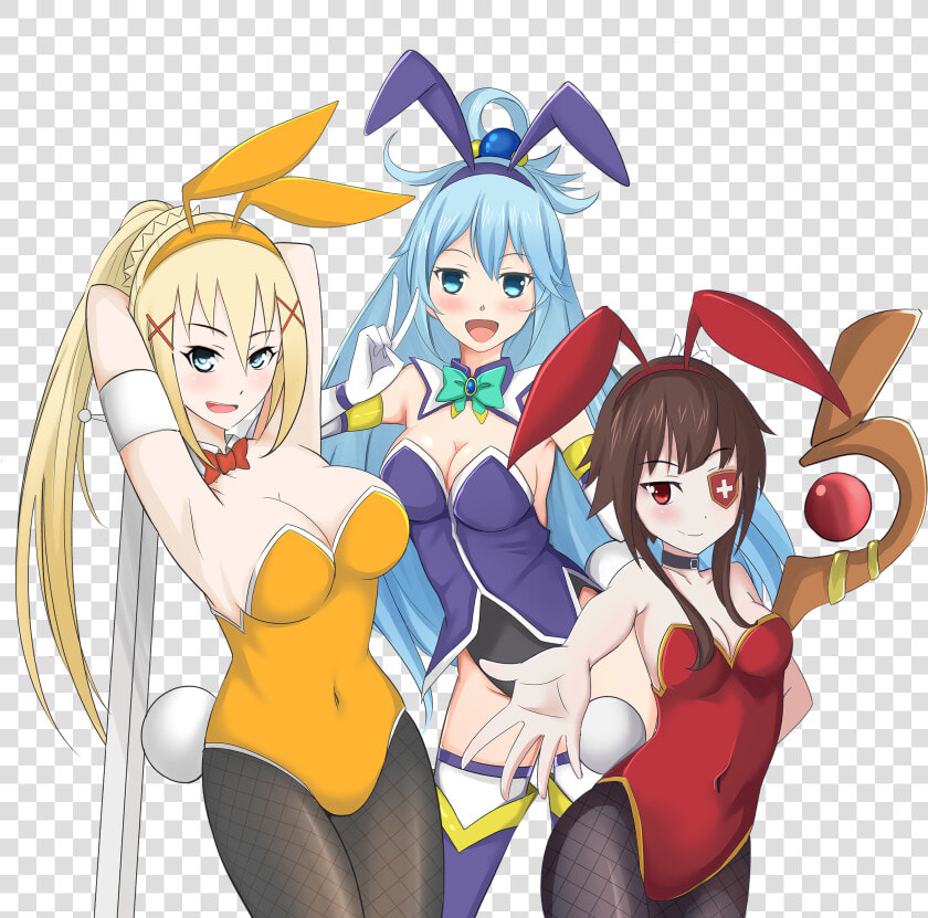 Anime Cartoon Human Hair Color Fictional Character   Konosuba Darkness Bunny Suit  HD Png DownloadTransparent PNG