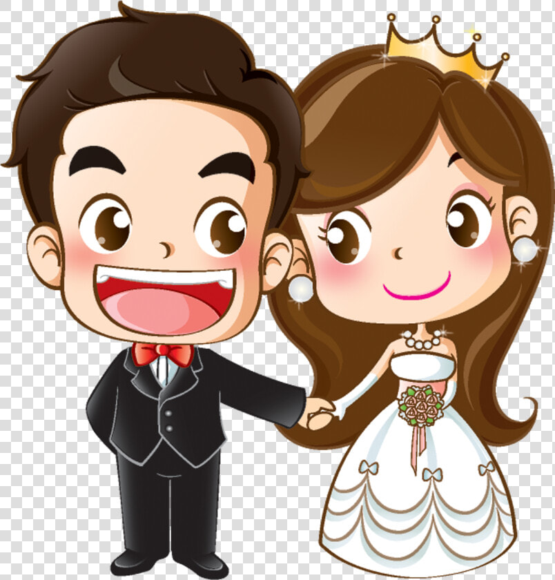 And Groom Wedding Cartoon Bride Marriage Invitation   Cartoon Wedding Couple Png  Transparent PngTransparent PNG