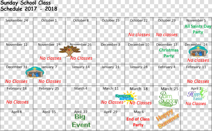 Sunday School Calendar 2017 2018   Sunday School Calendar  HD Png DownloadTransparent PNG