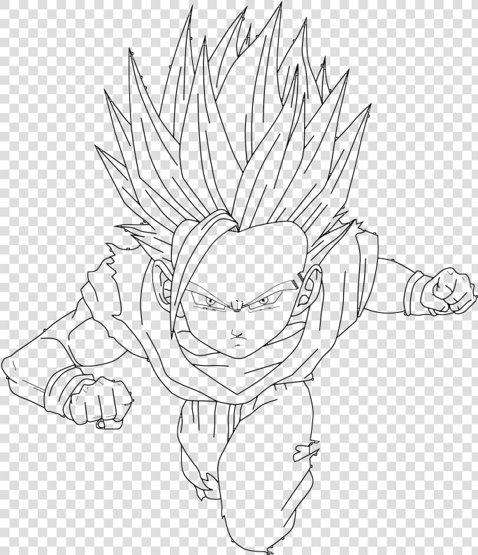 Transparent Gohan Ssj2 Png   Dragon Ball Z Para Colorear  Png DownloadTransparent PNG