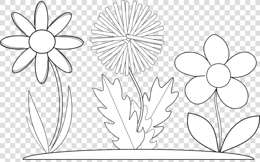 Black And White Flower Border Clipart Flower Black   Gambar Bunga Untuk Buku Gambar  HD Png DownloadTransparent PNG