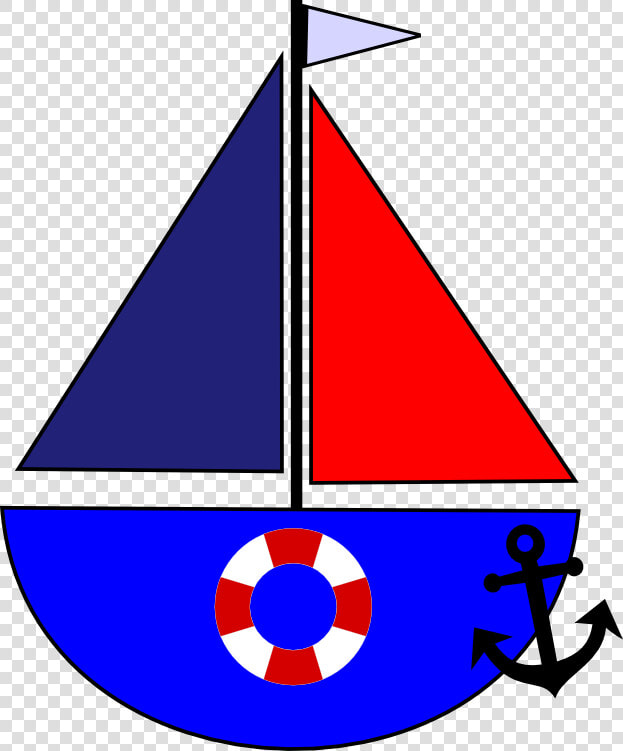 Sailboat  Anchor And Life Preserver   Sailboat With Anchor Clipart  HD Png DownloadTransparent PNG