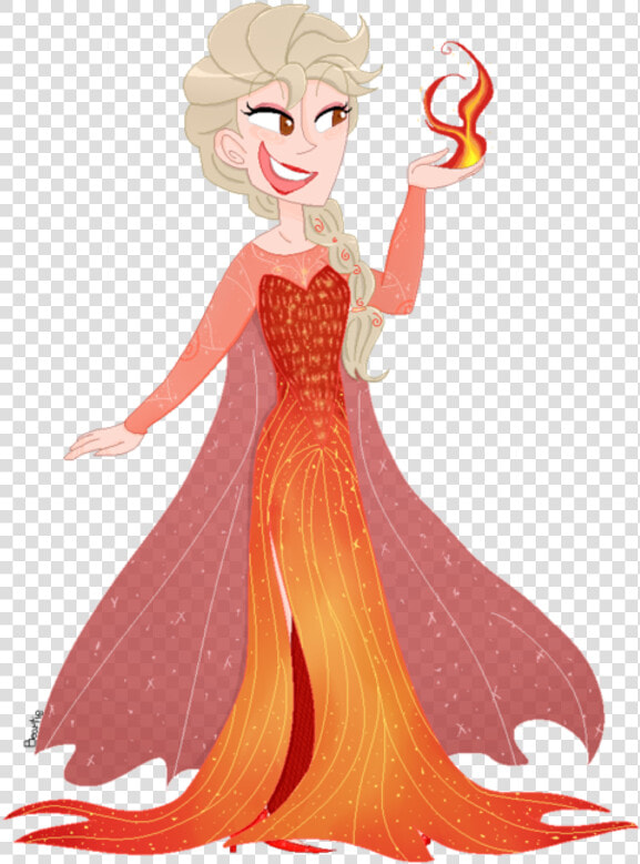 Elsa Anna Fictional Character Mythical Creature Art   Fire Elsa Frozen Png  Transparent PngTransparent PNG