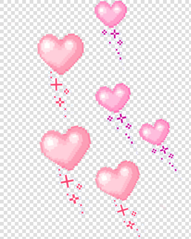  hearts  pixels  kawaii  heart  pinkaesthetic  fixedit   Kawaii Heart Pixel Art  HD Png DownloadTransparent PNG