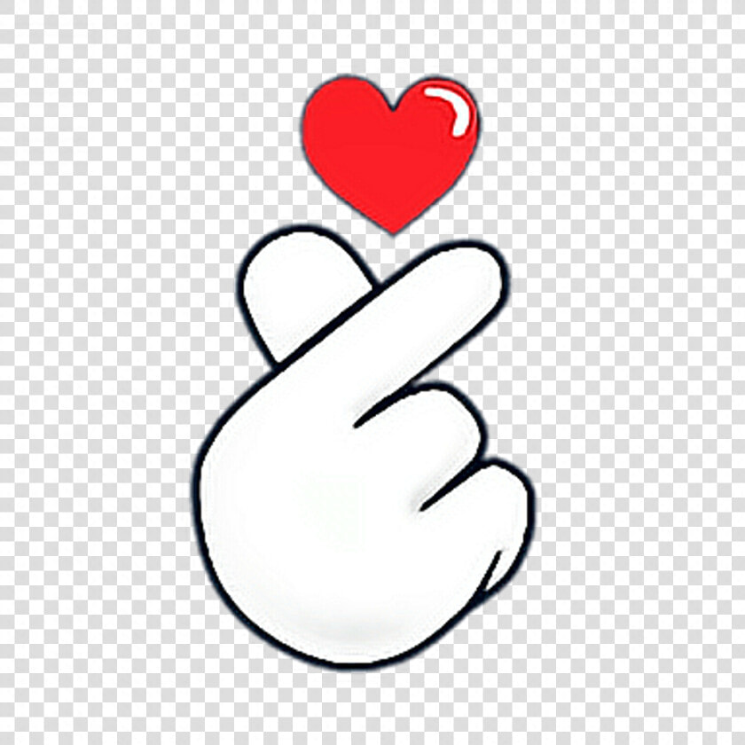 Heart Hands Love Ftestickers Stickers Autocollants   Transparent Finger Heart Png  Png DownloadTransparent PNG