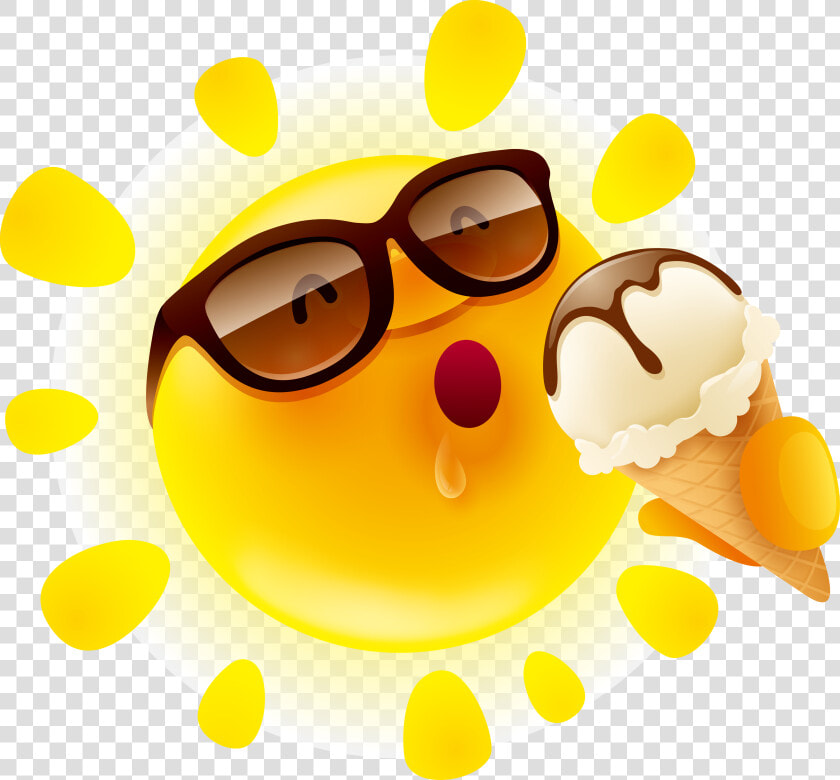 Sun Cartoon Cone Ice Cream Png Image High Quality Clipart   Sun And Ice Cream Clipart  Transparent PngTransparent PNG