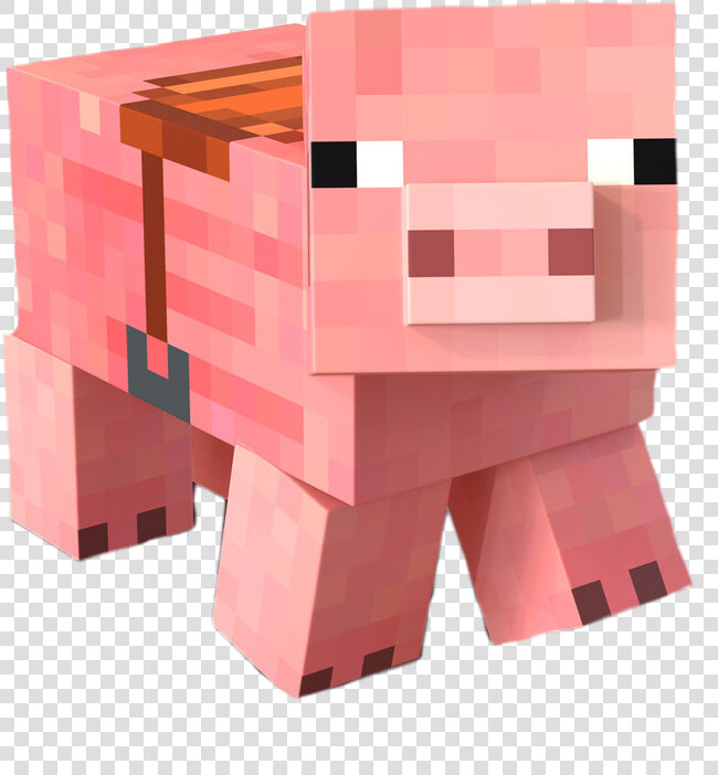  pig  scpinkpig  pinkpig  minecraft  videogame  pink   Pig With Saddle Minecraft  HD Png DownloadTransparent PNG