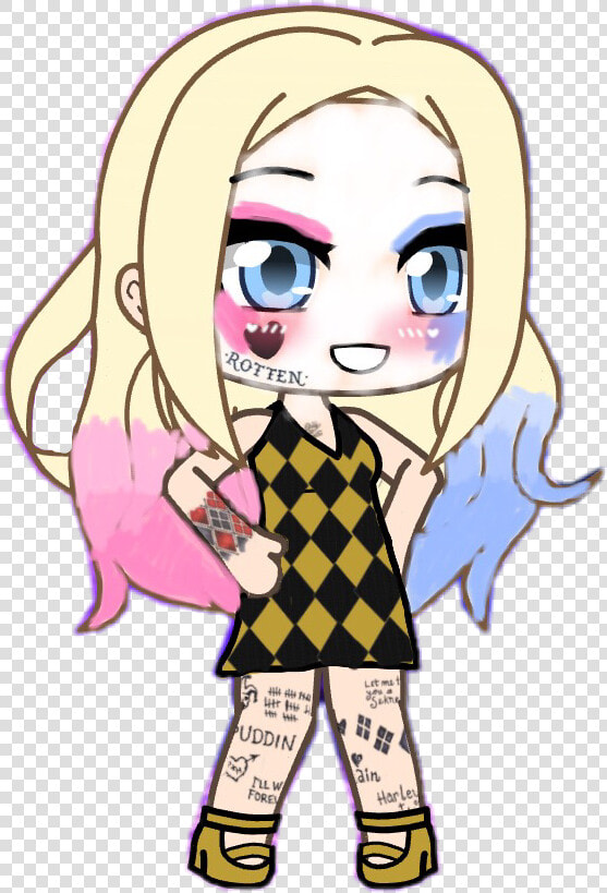  harleyquinn  club  gachalife  cute  dress  suicidesquad   Cute Harley Quinn Drawing  HD Png DownloadTransparent PNG