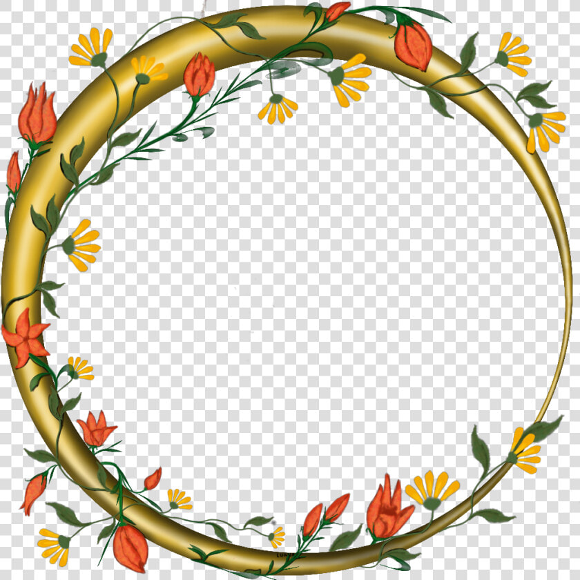  fiori  oro  cornice  rotonda  freetoedit  HD Png DownloadTransparent PNG