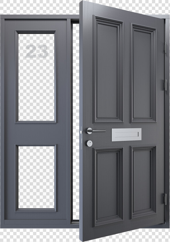 Transparent Front Door Png   Traditional Grey Front Doors  Png DownloadTransparent PNG