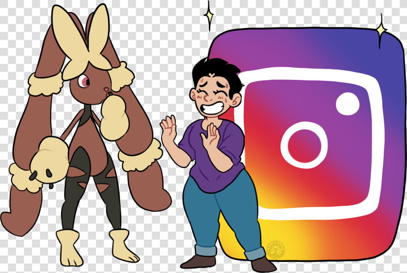 The Instagram Logo Being Protected By Sakicakes While   Cartoon  HD Png DownloadTransparent PNG