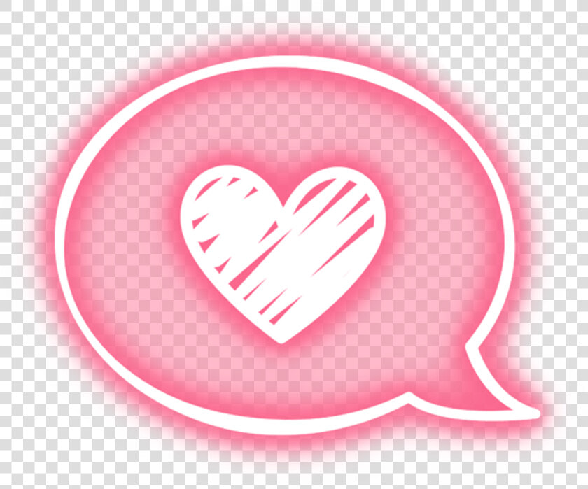  neon  bubble  speechmarm  heart  scribble  pinkneon  HD Png DownloadTransparent PNG