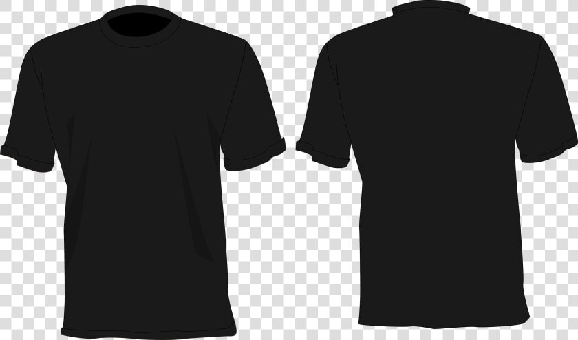 Camisa Preta Desenho  Frente E Verso   Black T Shirt Template Large  HD Png DownloadTransparent PNG