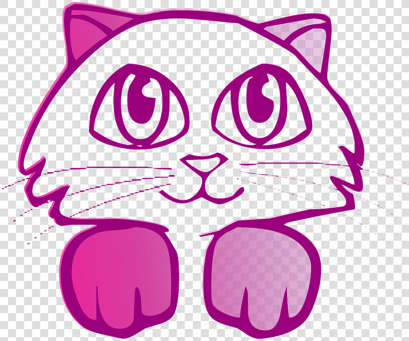 Cat  Drawing  Cute  Pink  Girl  Kids  Pet  Cute Cat   Caras De Gatitos Para Dibujar  HD Png DownloadTransparent PNG