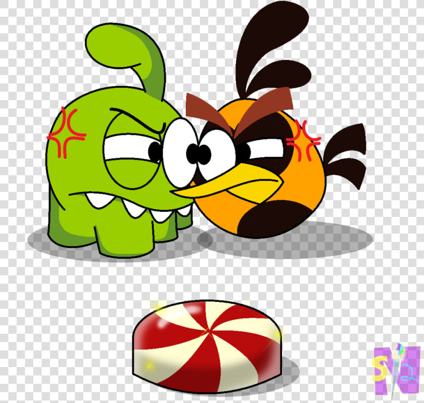 Om Nom Angry Birds  HD Png DownloadTransparent PNG