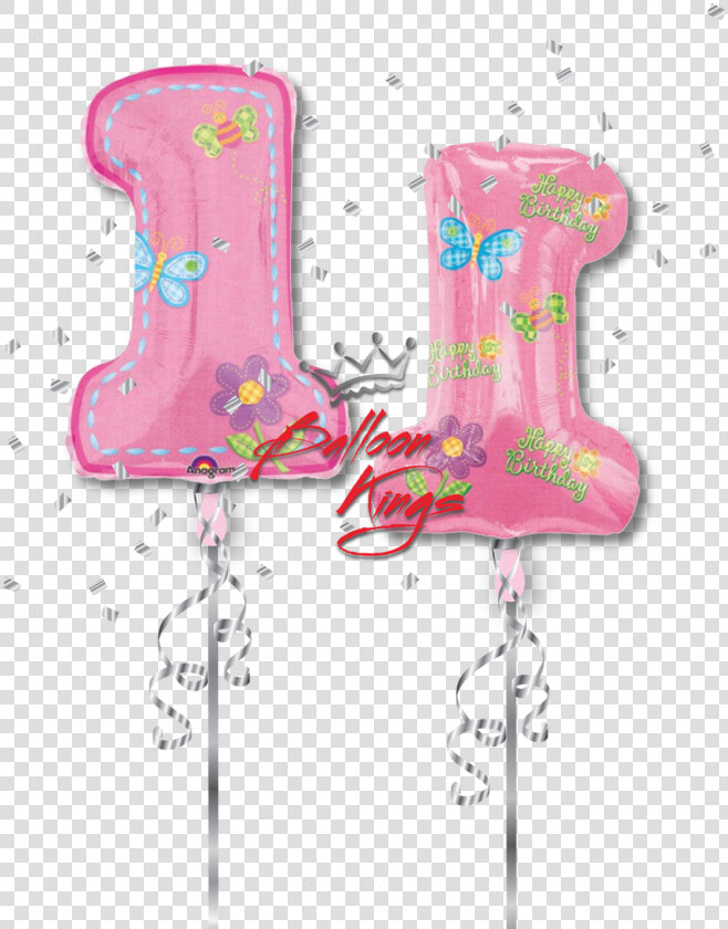 1st Birthday Girl Number   Birthday Balloons  HD Png DownloadTransparent PNG