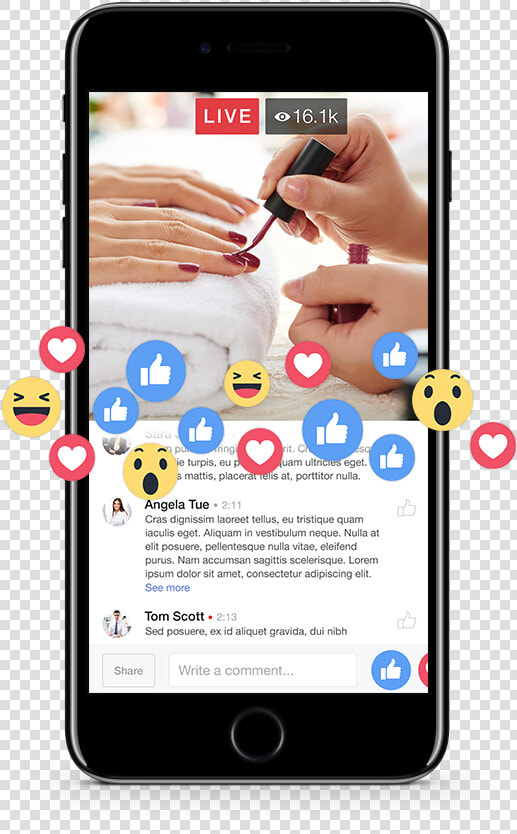 Facebook Live Reaction Spa   Facebook Live Phone Screen  HD Png DownloadTransparent PNG