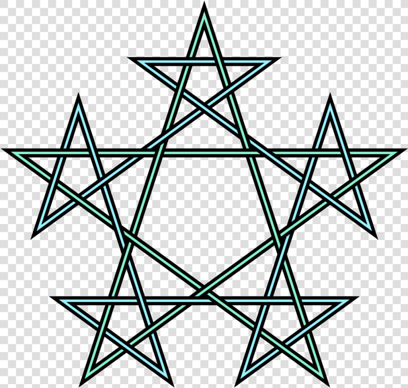 Pentagrams Interlaced Pattern   Wiccan 3rd Degree Symbol  HD Png DownloadTransparent PNG