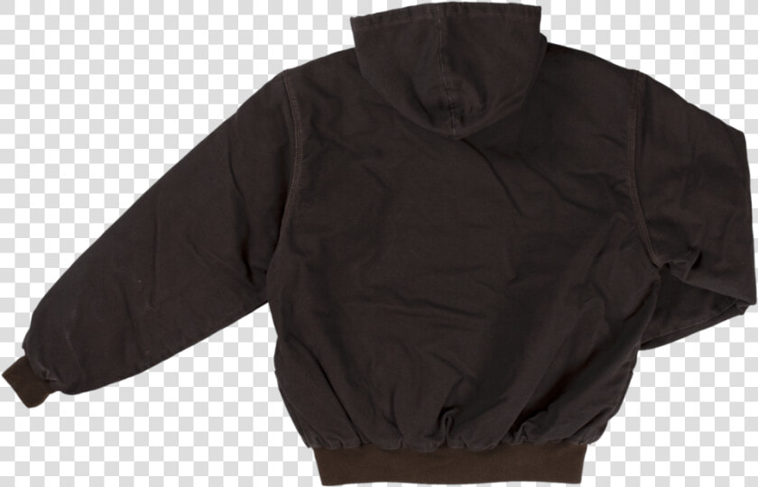 Tough Duck Mens Hooded Bomber Jacket Dark Brown Back   Polar Fleece  HD Png DownloadTransparent PNG