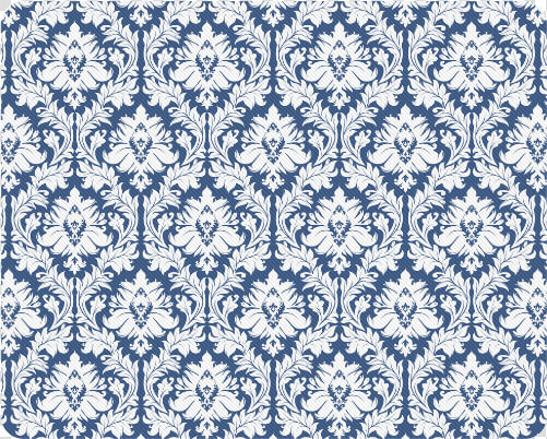 Damask Pattern Navy Blue And White Rectangle Mousepad   Motif  HD Png DownloadTransparent PNG