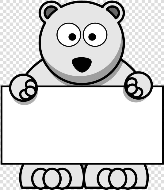 Sign holding Polar Bear   Clip Art Cartoon Polar Bear  HD Png DownloadTransparent PNG