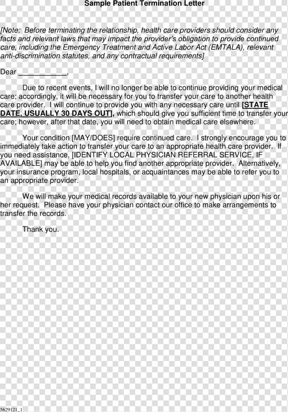 Medical Patient Termination Letter Main Image  HD Png DownloadTransparent PNG