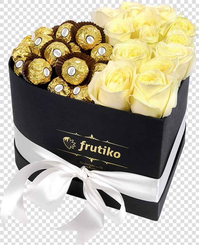 Heart Box White Rose Ferrero Rocher  HD Png DownloadTransparent PNG